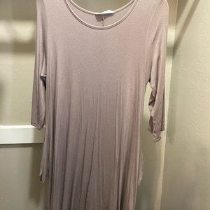 Brown mid sleeve dress